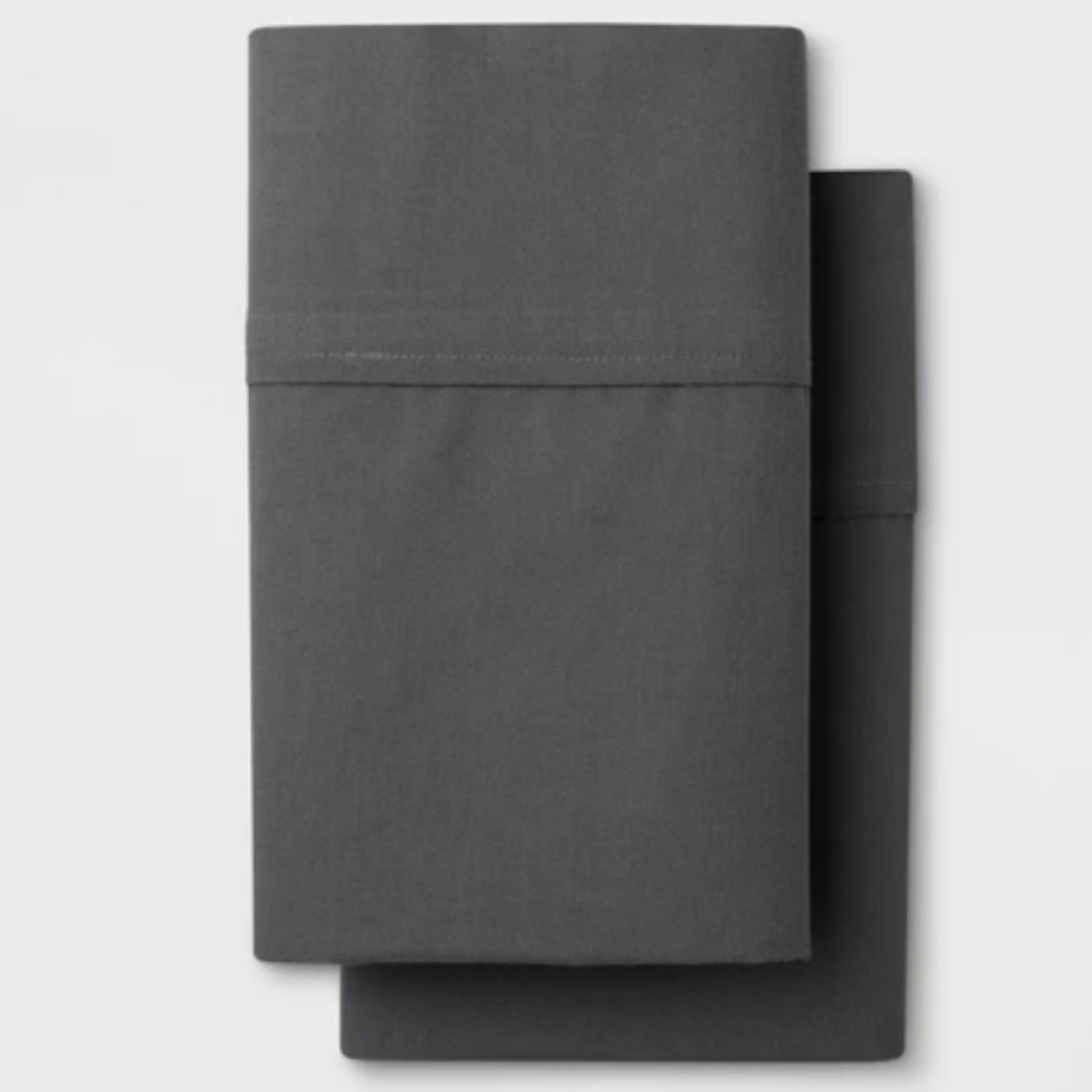 Solid Easy Care Pillowcase -King-Dark Gray